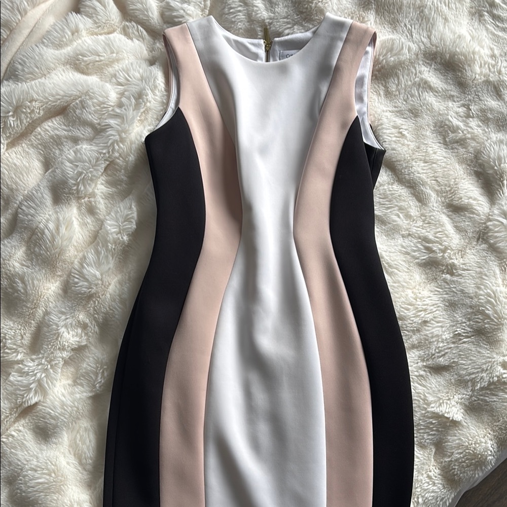 Elegant Colorblock Sleeveless Dress